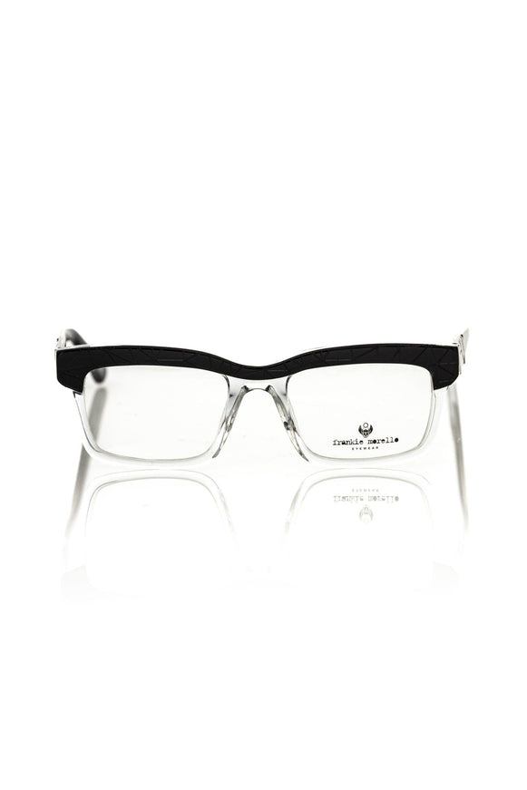 Frankie Morello Geometric Clubmaster Eyeglasses with Transparent Detail - Ellie Belle