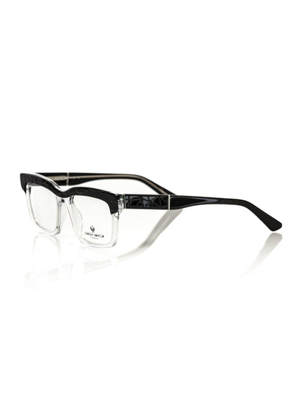 Frankie Morello Geometric Clubmaster Eyeglasses with Transparent Detail - Ellie Belle
