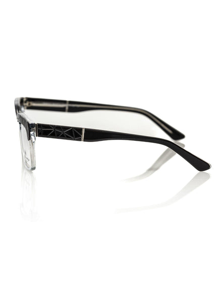 Frankie Morello Geometric Clubmaster Eyeglasses with Transparent Detail - Ellie Belle