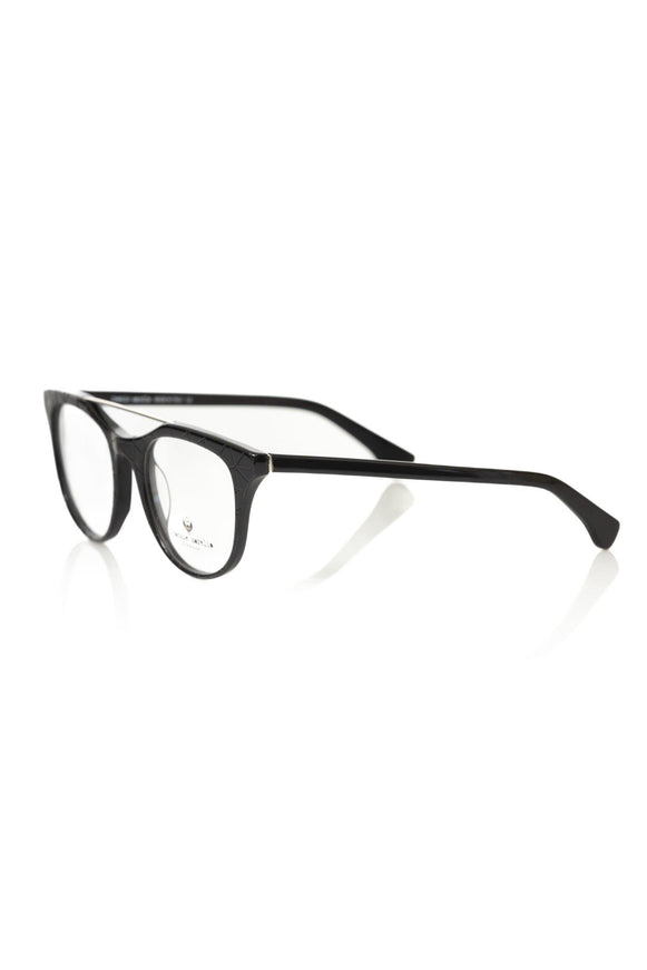 Frankie Morello Geometric Pattern Black Wayfarer Eyeglasses - Ellie Belle