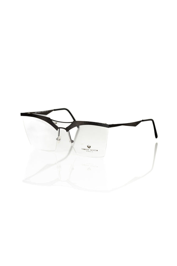 Frankie Morello Glitter Black Metal Clubmaster Eyeglasses - Ellie Belle