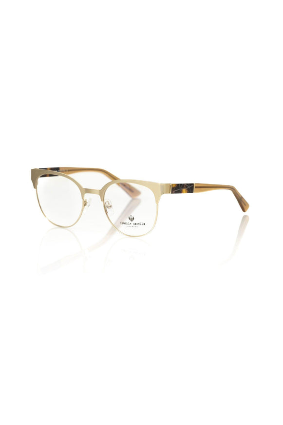 Frankie Morello Gold Geometric Clubmaster Eyeglasses - Ellie Belle