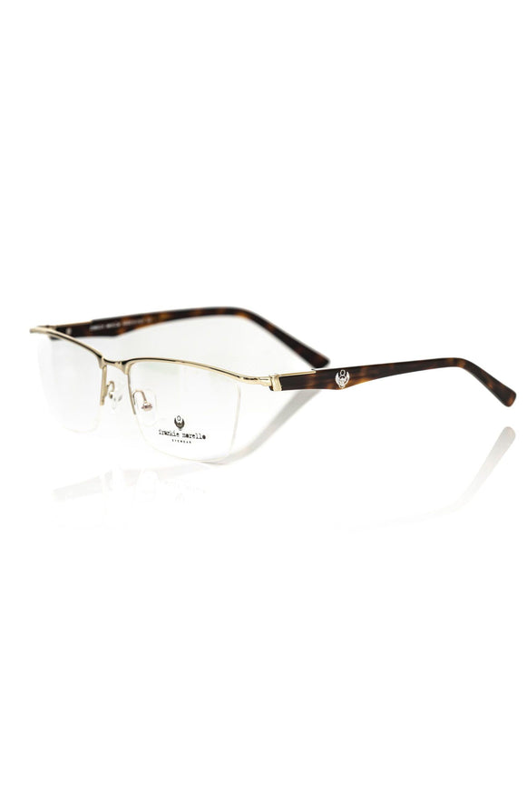 Frankie Morello Gold-Hued Clubmaster Eyeglass Frames - Ellie Belle