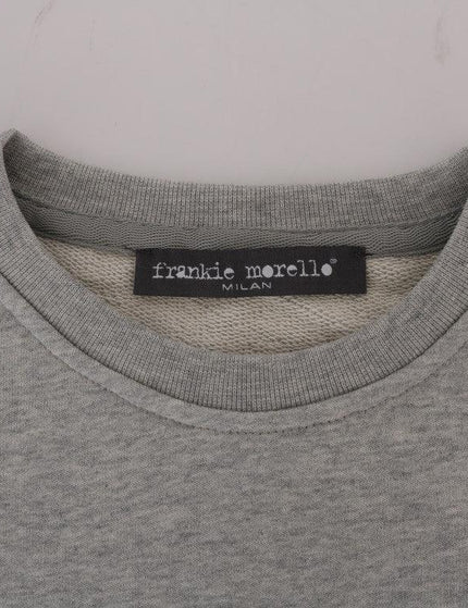 Frankie Morello Gray Cotton Crewneck Pullover Sweater - Ellie Belle
