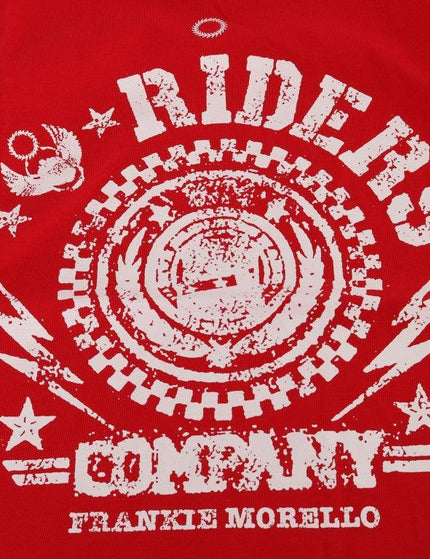 Frankie Morello Red Cotton RIDERS Crewneck T-Shirt - Ellie Belle