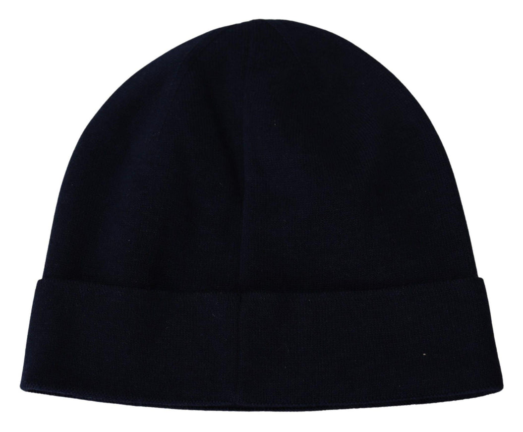 Givenchy Blue Cotton Cashmere Beanie Winter Hat - Ellie Belle