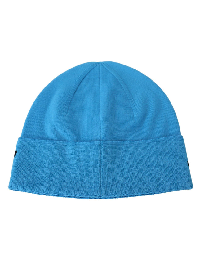 Givenchy Blue Wool Hat Logo Winter Warm Beanie Unisex Hat - Ellie Belle