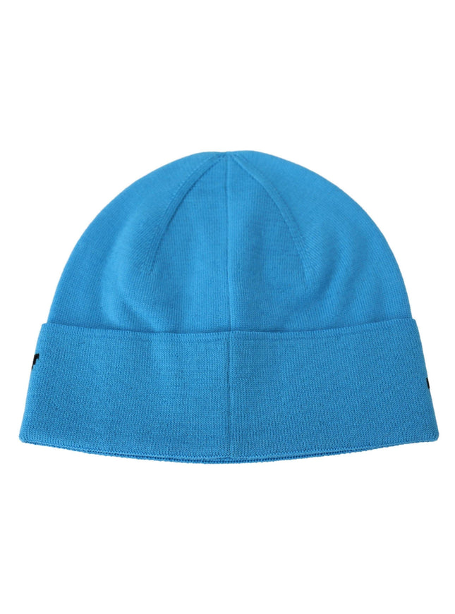 Givenchy Blue Wool Hat Logo Winter Warm Beanie Unisex Hat - Ellie Belle