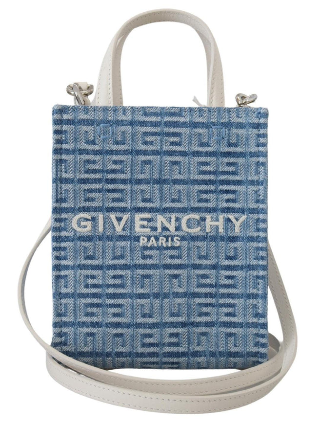 Givenchy Light Blue Coated Canvas Vertical Mini Shoulder Bag - Ellie Belle