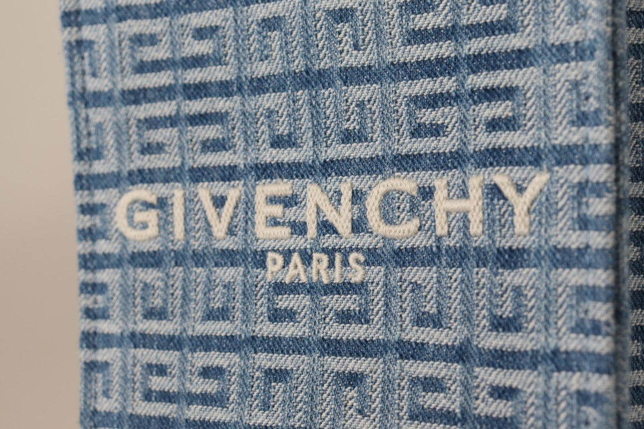 Givenchy Light Blue Coated Canvas Vertical Mini Shoulder Bag - Ellie Belle