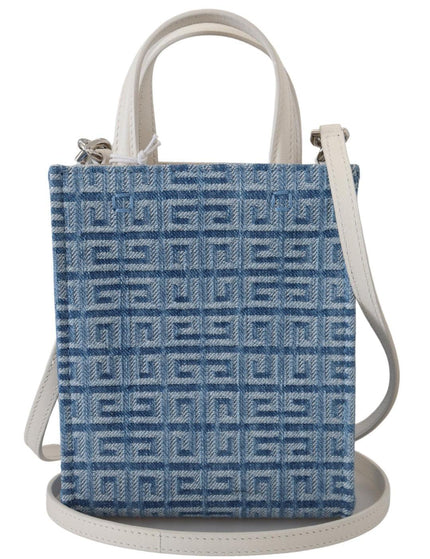 Givenchy Light Blue Coated Canvas Vertical Mini Shoulder Bag - Ellie Belle