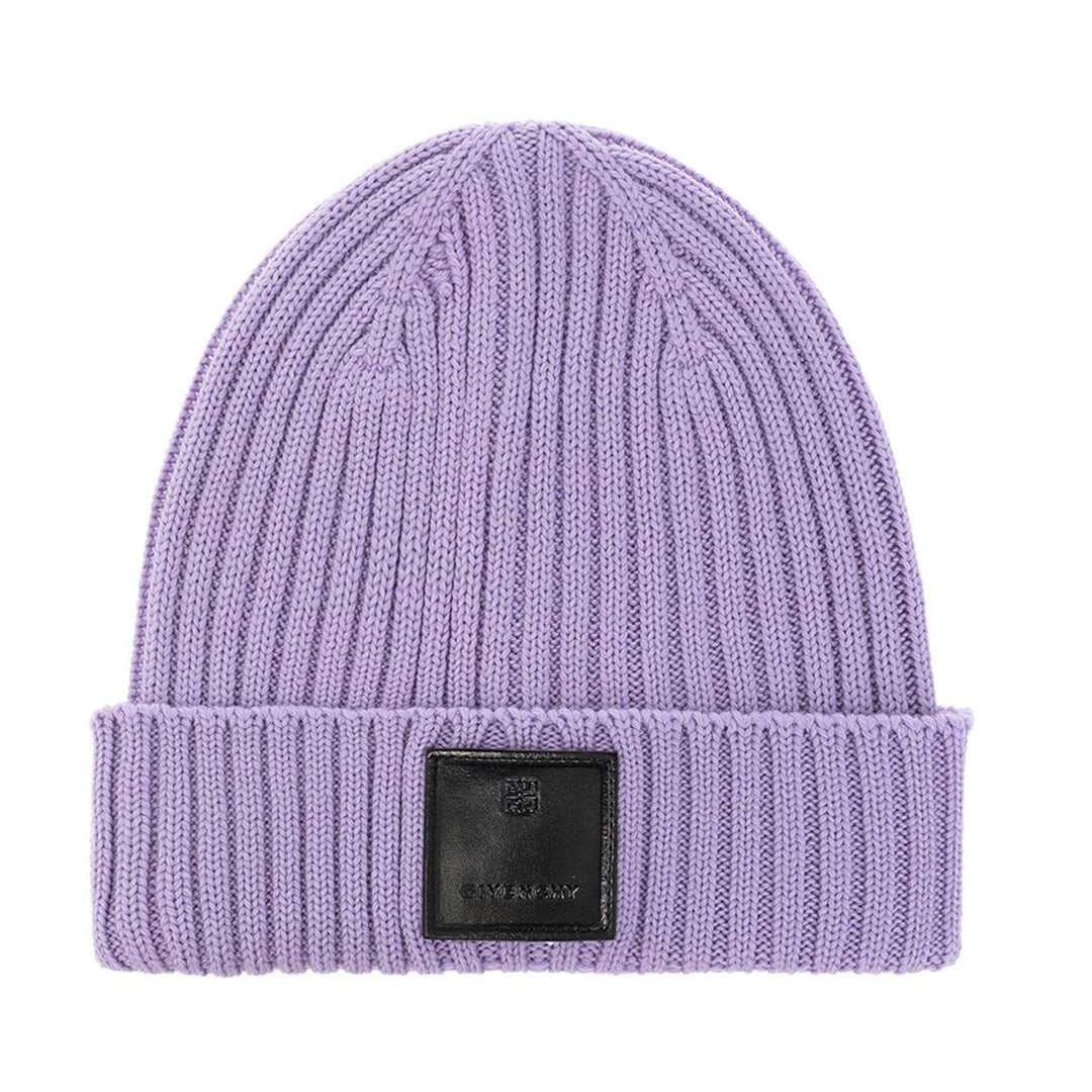 Givenchy Lilac Beanie Hat in Wool - Ellie Belle