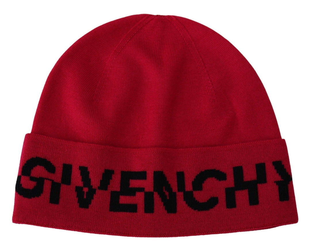 Givenchy Red Pink Wool Beanie Unisex Men Women Beanie Hat - Ellie Belle