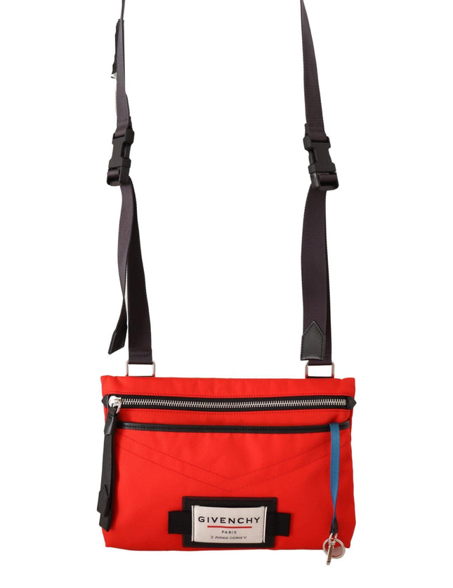 Givenchy Red Polyamide Downtown Flat Crossbody Bag - Ellie Belle