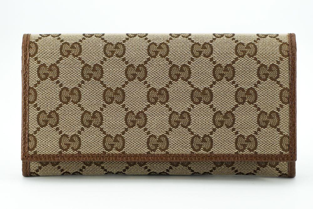 Gucci Brown & Beige Dollar GG Wallet - Ellie Belle