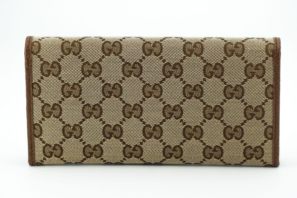 Gucci Brown & Beige Dollar GG Wallet - Ellie Belle