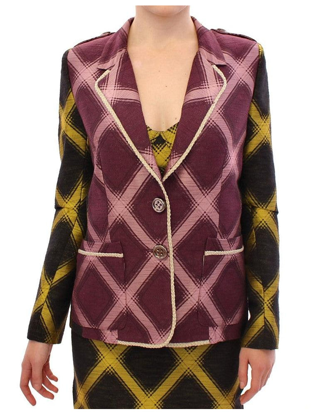 House of Holland Purple checkered blazer jacket - Ellie Belle