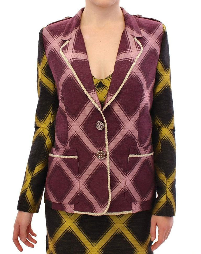 House of Holland Purple checkered blazer jacket