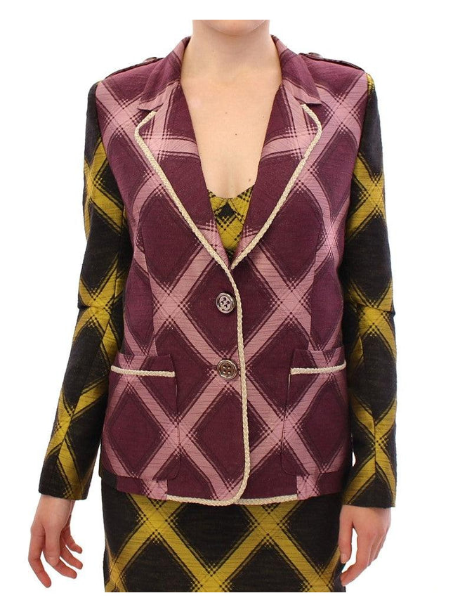 House of Holland Purple checkered blazer jacket - Ellie Belle