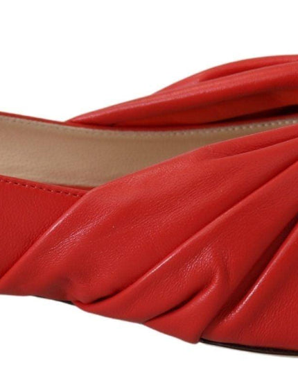 Jimmy Choo Annabell Flat Nap Chilli Leather Flat Shoes - Ellie Belle