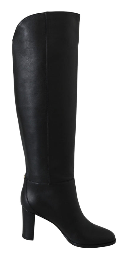 Jimmy Choo Black Leather Madalie 80 Boots Shoes - Ellie Belle