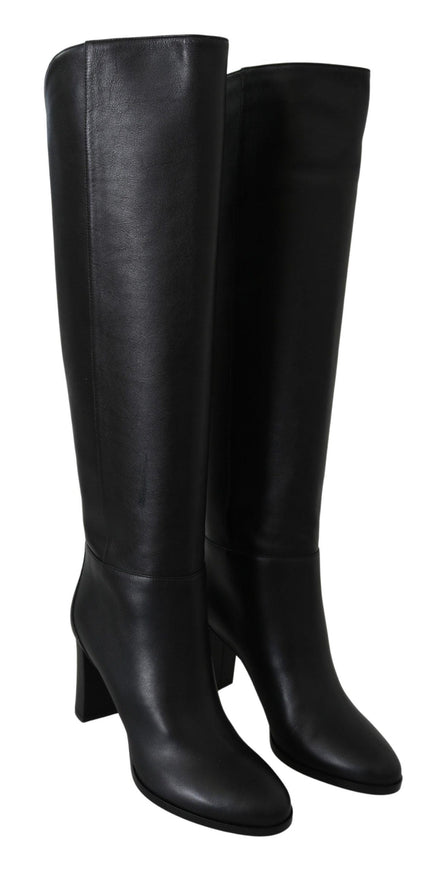 Jimmy Choo Black Leather Madalie 80 Boots Shoes - Ellie Belle