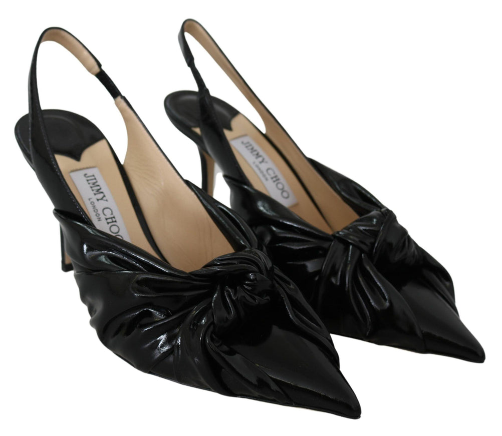 Jimmy Choo Black Patent Leather Annabell 85 Pumps - Ellie Belle