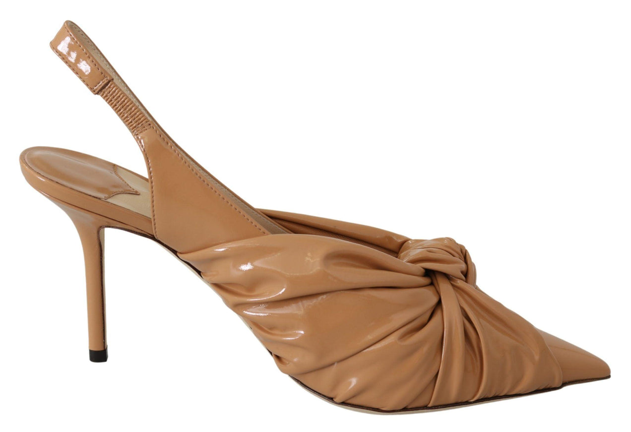 Jimmy Choo Caramel Brown Leather Annabell 85 Pumps - Ellie Belle