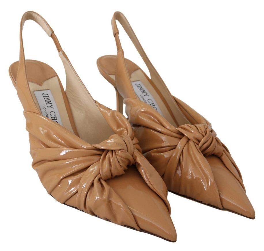 Jimmy Choo Caramel Brown Leather Annabell 85 Pumps - Ellie Belle