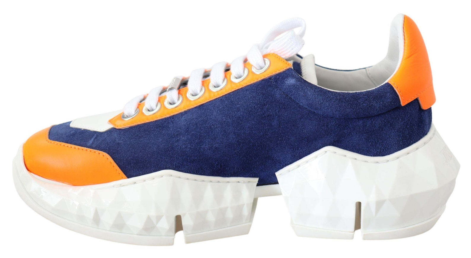 Jimmy Choo Diamond Blue Orange Leather Sneaker - Ellie Belle