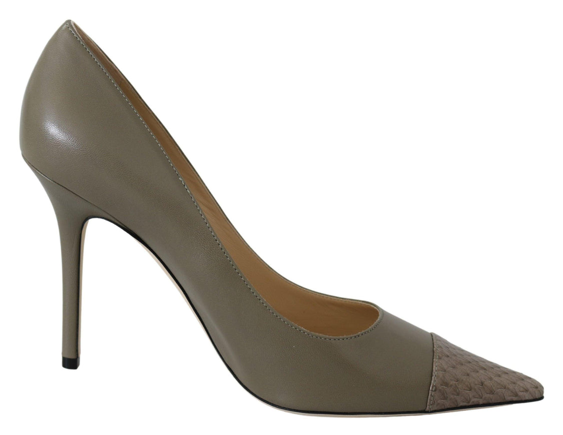 Jimmy Choo Pebble Green Leather Amika Pumps - Ellie Belle