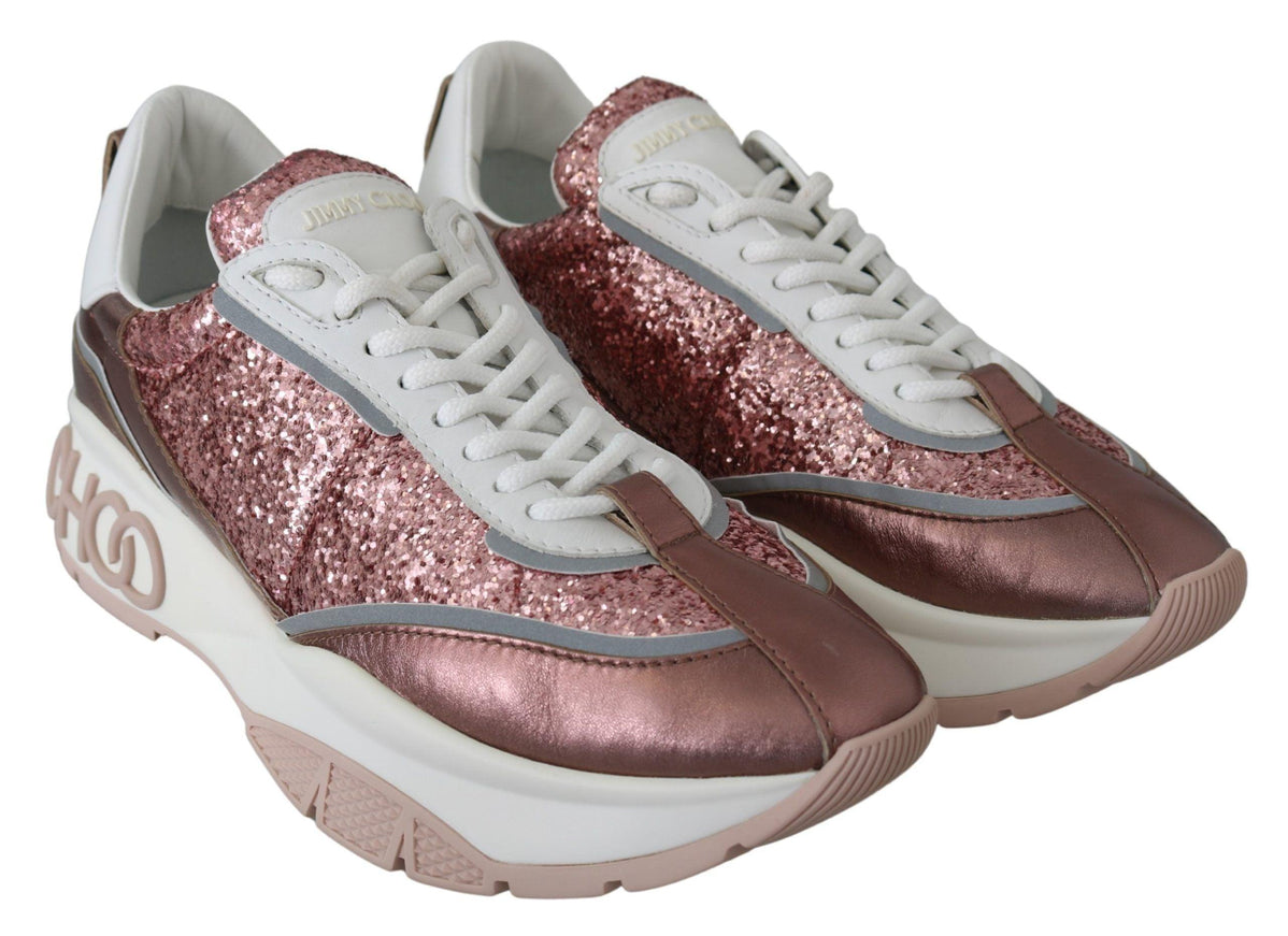 Jimmy Choo Pink Candyfloss Leather Raine Sneakers - Ellie Belle