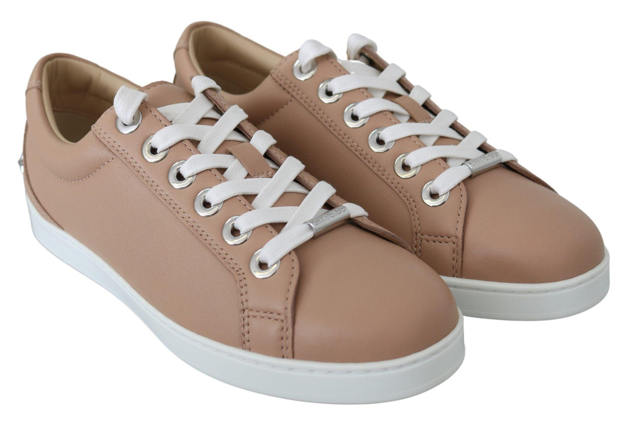 Jimmy Choo Powder Pink Leather Cash Sneakers - Ellie Belle