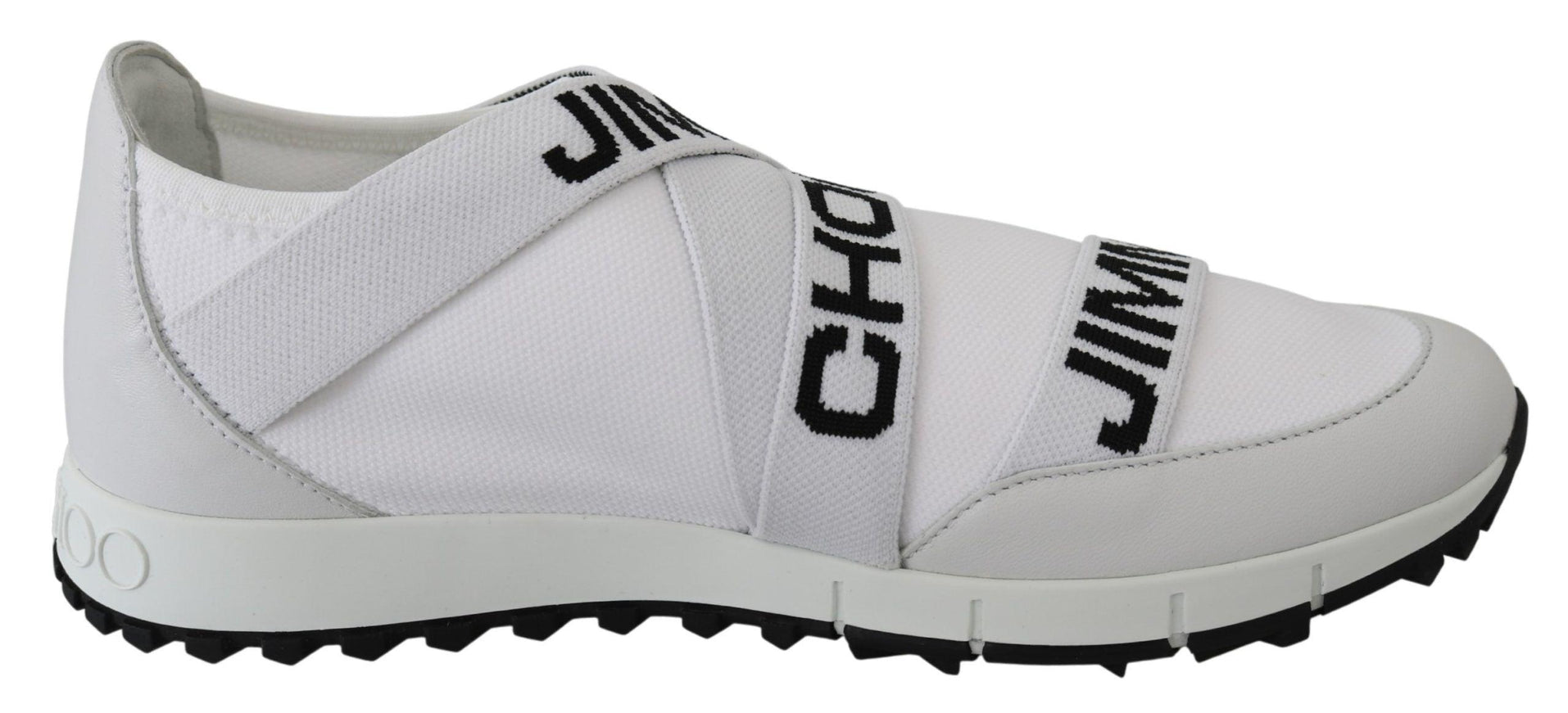 Jimmy Choo Toronto White/Black Nappa/Knit Sneakers - Ellie Belle