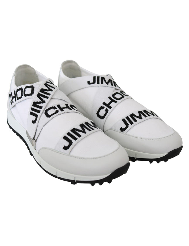 Jimmy Choo Toronto White/Black Nappa/Knit Sneakers - Ellie Belle