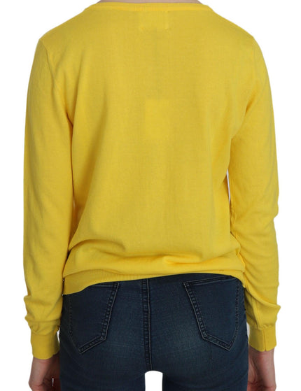 Jucca Yellow Cotton ButtonFront Long Sleeve Sweater - Ellie Belle