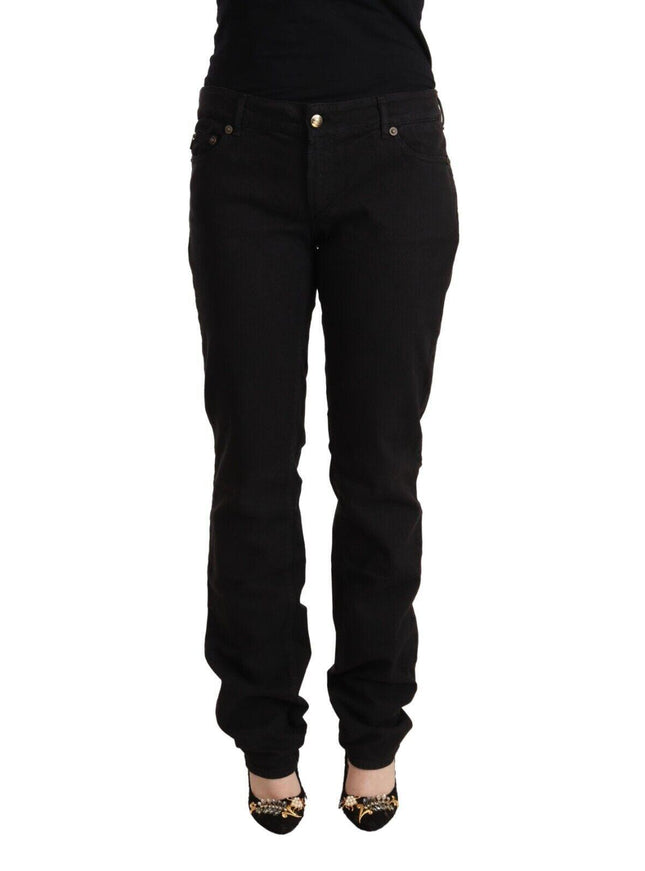 Just Cavalli Black Mid Waist Denim Cotton Skinny Jeans - Ellie Belle