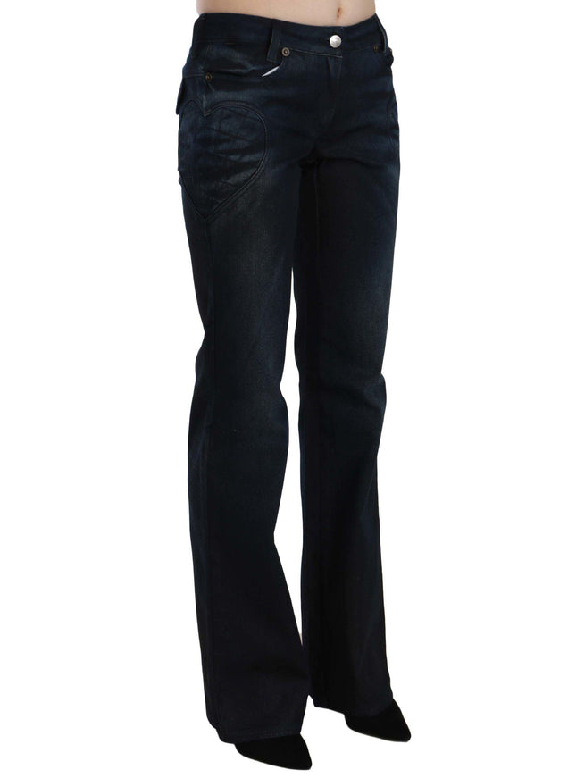 Just Cavalli Blue Washed Mid Waist Straight Denim Pants - Ellie Belle