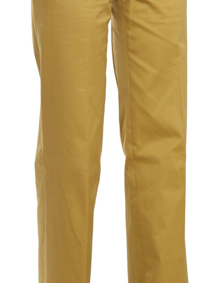 Just Cavalli Mustard Yellow Straight Formal Trousers Pants - Ellie Belle