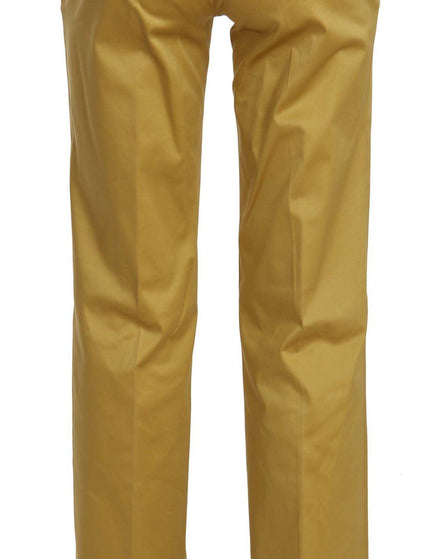 Just Cavalli Mustard Yellow Straight Formal Trousers Pants - Ellie Belle