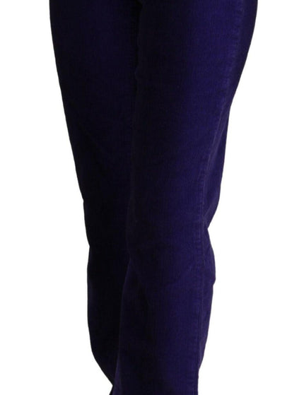 Just Cavalli Purple Cotton Corduroy Women Pants - Ellie Belle