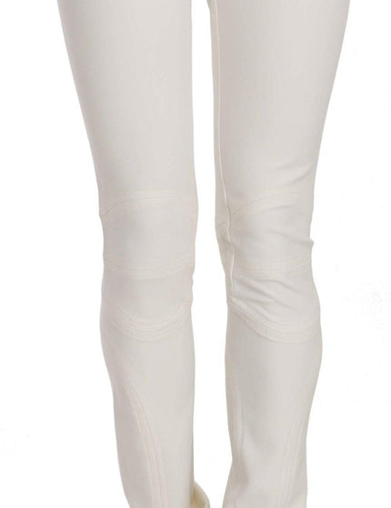 Just Cavalli White Mid Waist Skinny Dress Trousers Pants - Ellie Belle