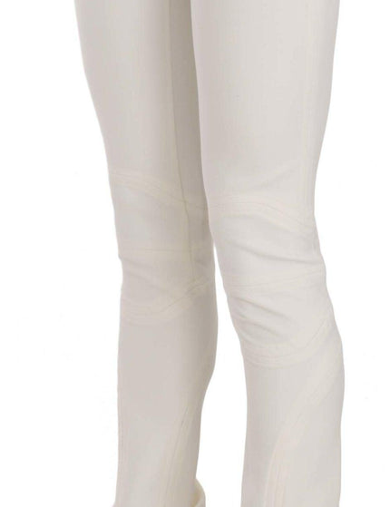 Just Cavalli White Mid Waist Skinny Dress Trousers Pants - Ellie Belle