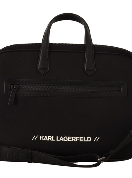 Karl Lagerfeld Black Nylon Laptop Crossbody Bag - Ellie Belle