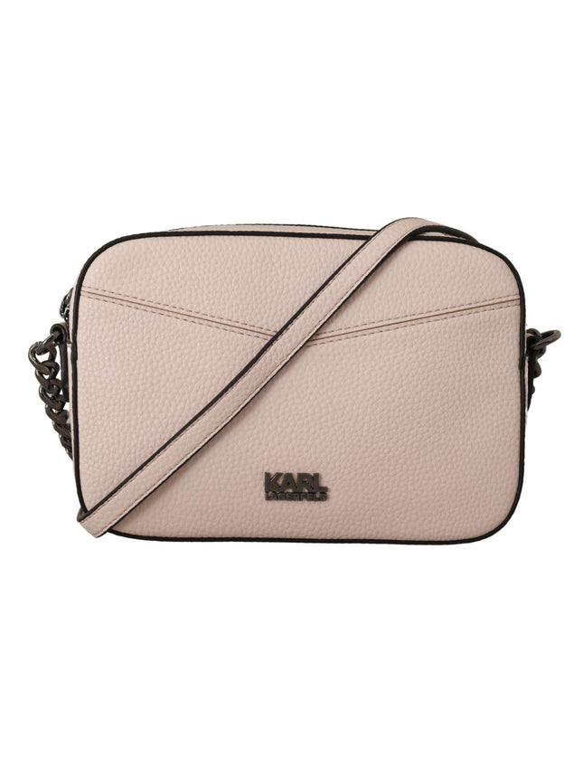 Karl Lagerfeld Light Pink Leather Camera Shoulder Bag - Ellie Belle
