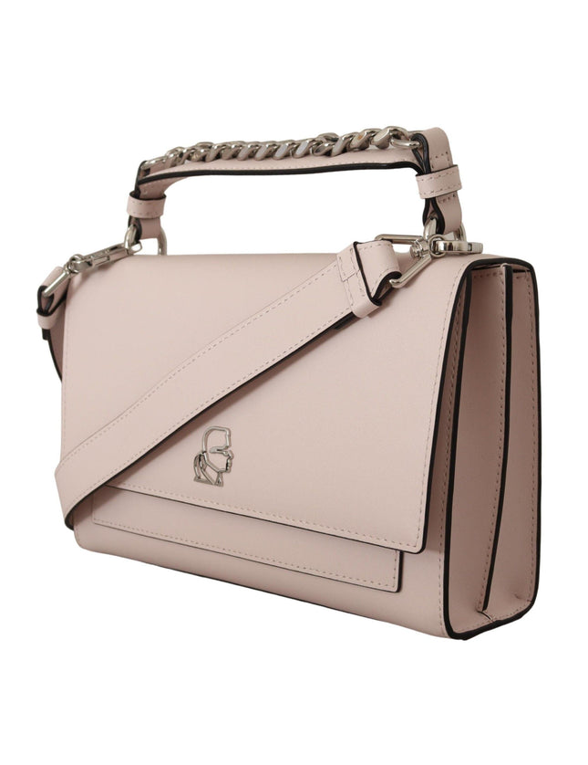 Karl Lagerfeld Light Pink Leather Shoulder Bag - Ellie Belle
