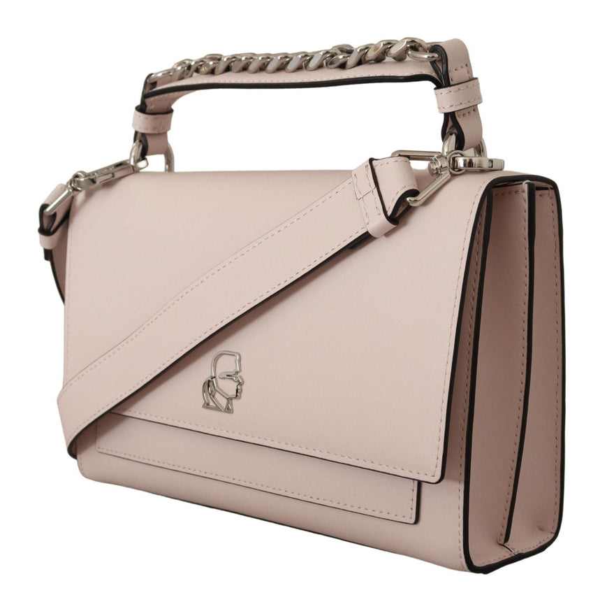 Karl Lagerfeld Light Pink Leather Shoulder Bag - Ellie Belle