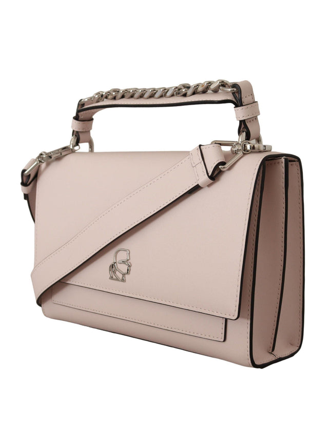 Karl Lagerfeld Light Pink Leather Shoulder Bag - Ellie Belle
