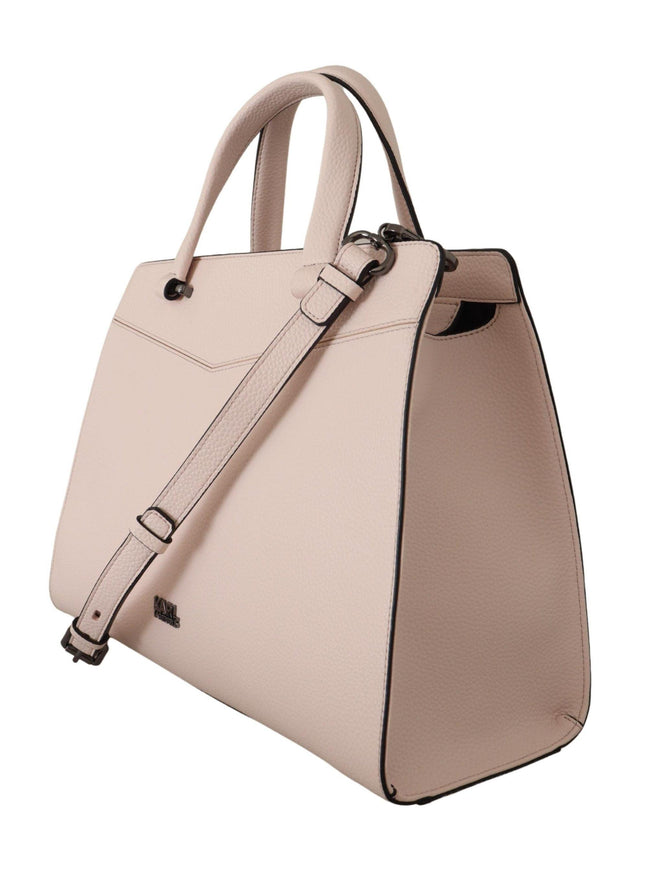 Karl Lagerfeld Light Pink Leather Tote Shoulder Bag - Ellie Belle