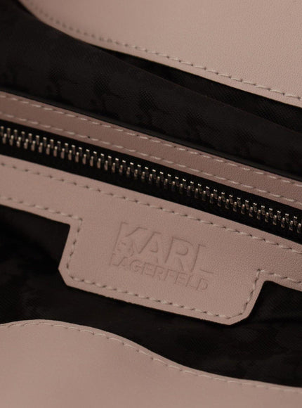 Karl Lagerfeld Light Pink Mauve Leather Shoulder Bag - Ellie Belle